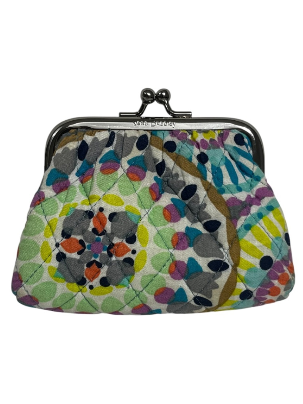 Vera Bradley Sunny Medallion Kiss-Lock Coin Purse Quilted Multicolor